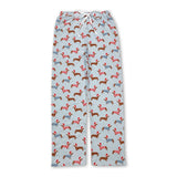 Christmas hat dog print adult men sleepwear bottom pants