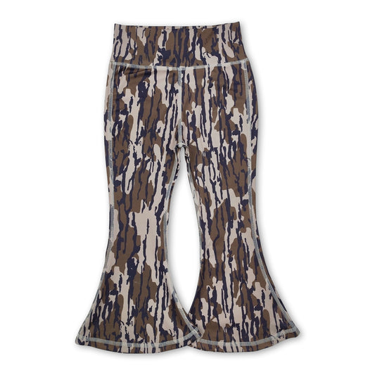 Bottomland camo baby girls yoga flare pants