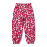 Pink camo elastic waist kids girls pants