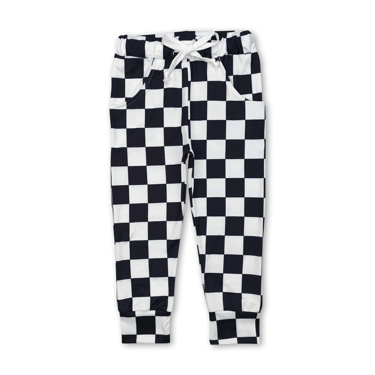 Black plaid baby kids pants