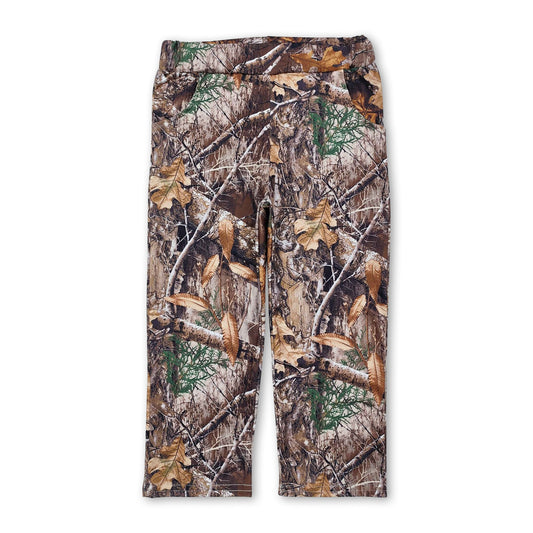 Khaki leaves camo baby kids pockets pants