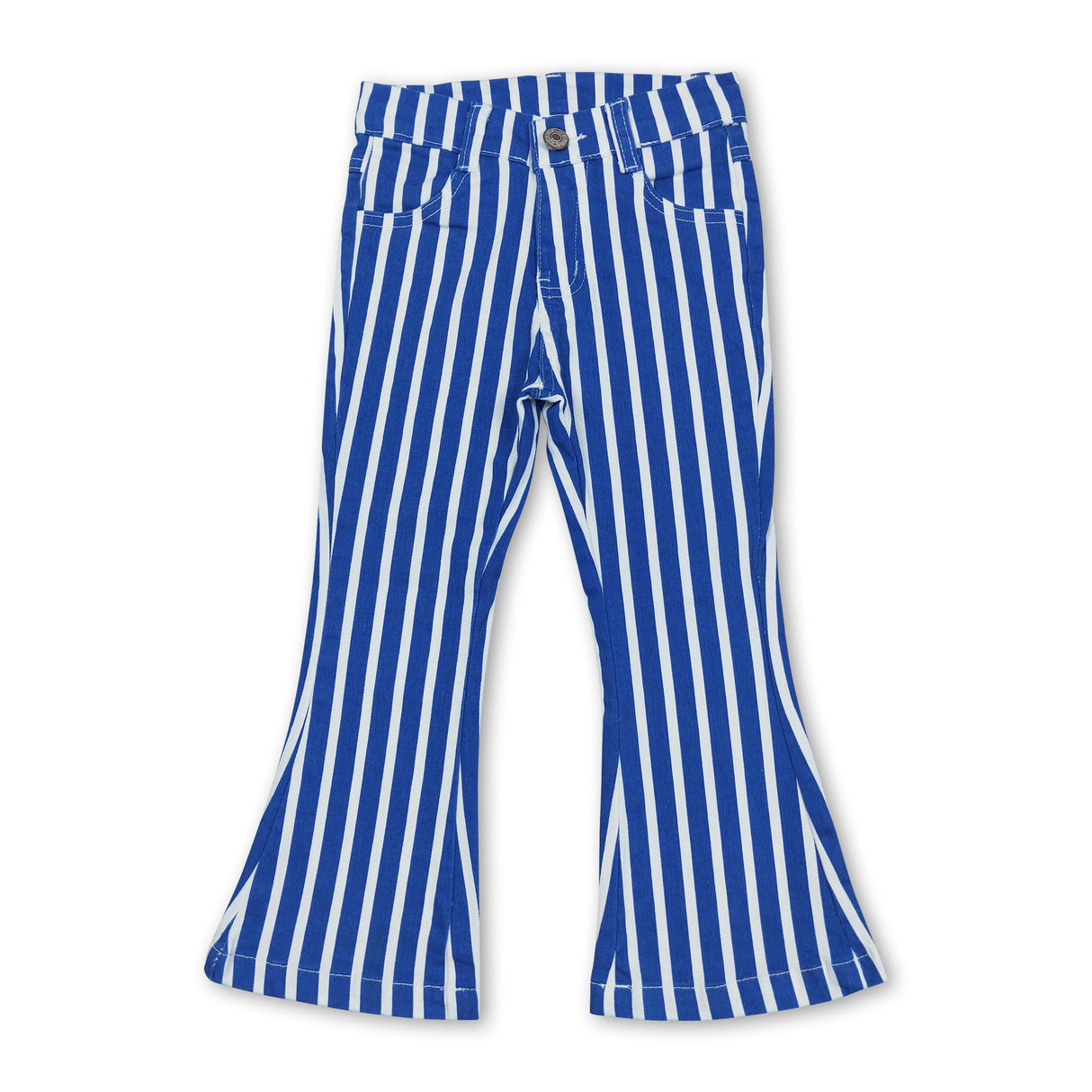 Blue white stripe kids girls jeans