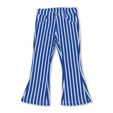Blue white stripe kids girls jeans