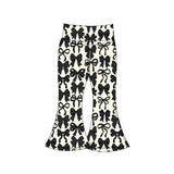 Black bows kids girls bell bottom yoga pants