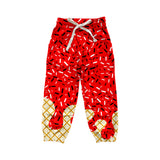 Red ice cream sprinkle adult women pants