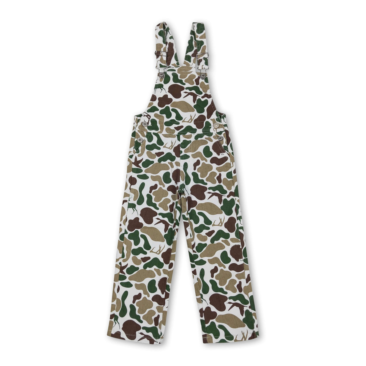 Hunting dog deer duck turkey kids boys denim overalls