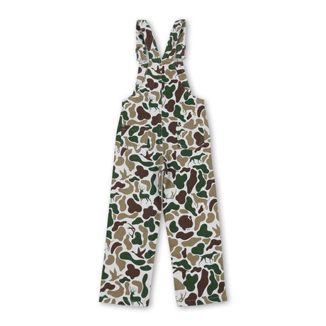 Hunting dog deer duck turkey kids boys denim overalls