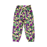 Purple yellow green camo kids Mardi Gras pants