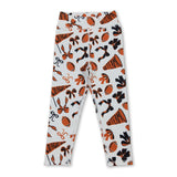 Orange bow football go team baby girls yoga leggings