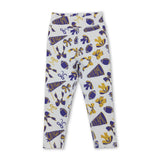 Purple football yellow bow go team baby girls yoga leggings