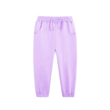 purple solid baby kids elastic waist pants