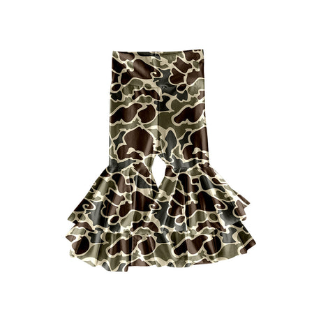 green camo kids girls yoga pants