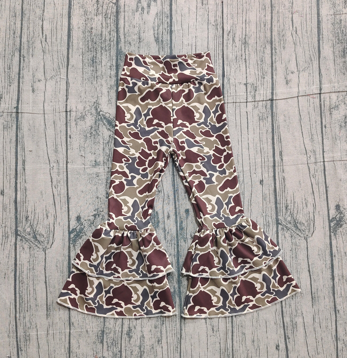 green camo kids girls yoga pants