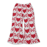 red bows heart baby kids elastic waist pants