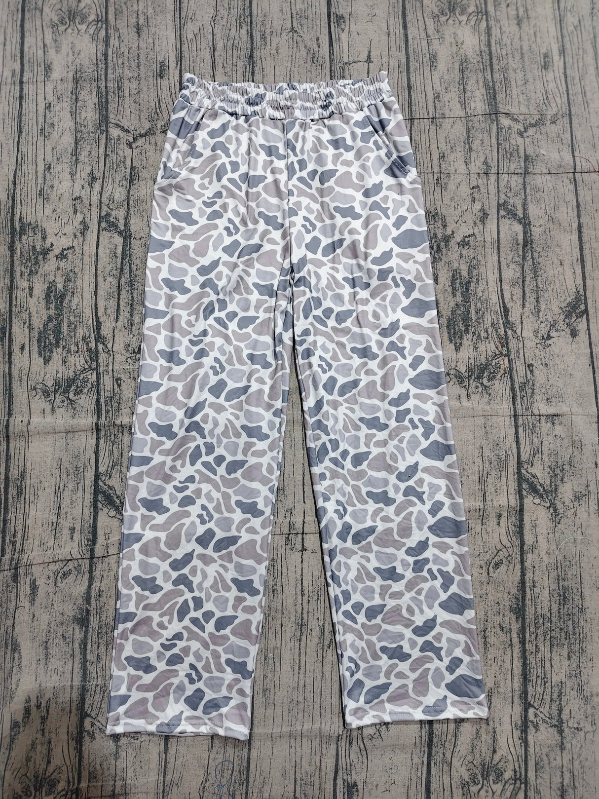 Grey camo pocket adult women pants