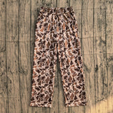 Elastic waist pockets camo adult women pants