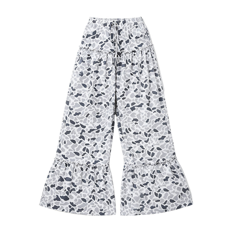 Grey camo patchwork adult women pants