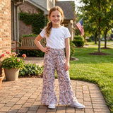 Khaki camo patchwork kids girls fall pants