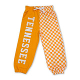 Orange T plaid patchwork kids boys team pants