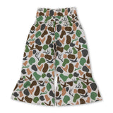 Deer green camo patchwork girls ruffle pants