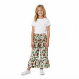 Deer green camo patchwork girls ruffle pants