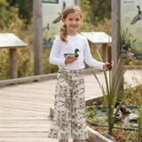 Duck camo patchwork kids girls ruffle pants