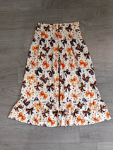 Orange black bow patchwork girls Halloween ruffle pants