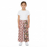 Pink plaid camo kids girls fall pants
