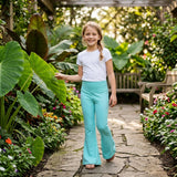 Aqua high waist baby girls yoga flare pants