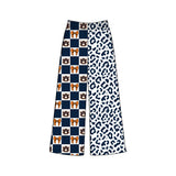 A U navy bow plaid leopard adult women team pants