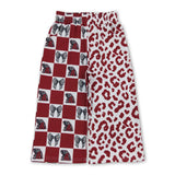 A elephant grey bow plaid leopard kids girls team pants