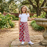 A elephant grey bow plaid leopard kids girls team pants