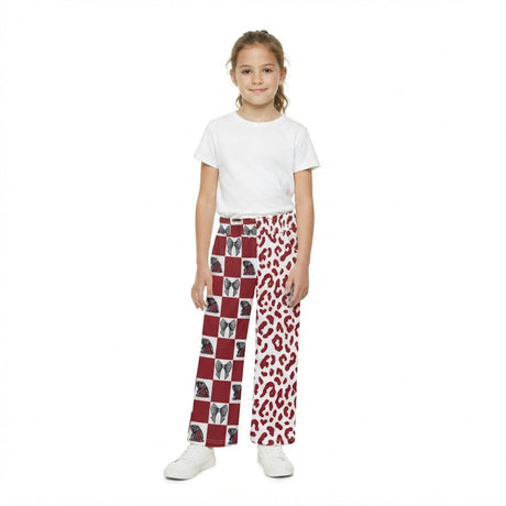 A elephant grey bow plaid leopard kids girls team pants