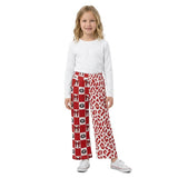 G red bow purple plaid leopard kids girls team pants
