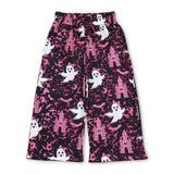 Pink leopard bat ghost kids girls Halloween pants