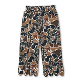 Brown camo scallop kids girls fall pants