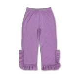 Lavender ruffle cotton kids girls pants
