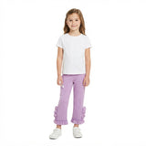 Lavender ruffle cotton kids girls pants