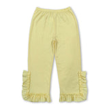 Yellow ruffle cotton kids girls pants