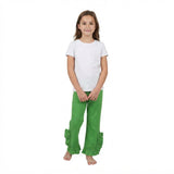 Green ruffle cotton kids girls pants