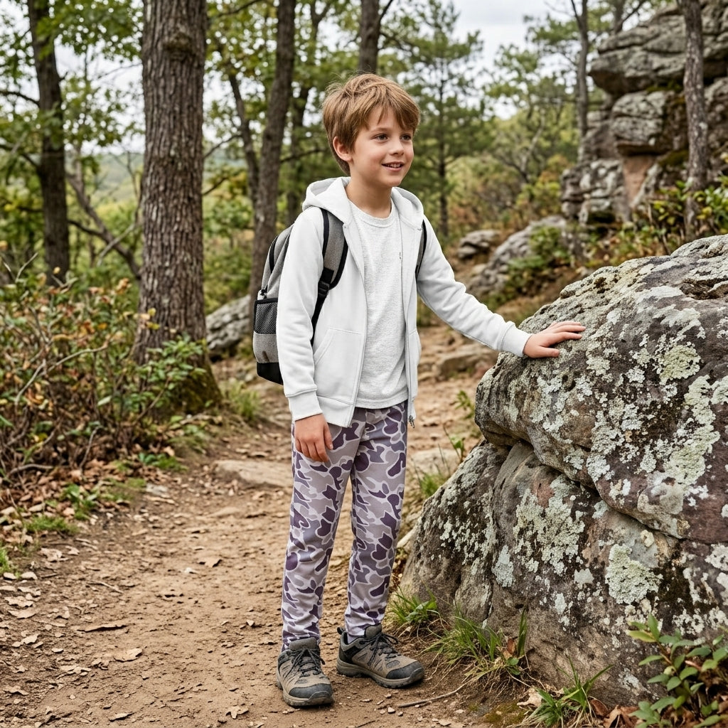 Camo printed hunting kids boys pants
