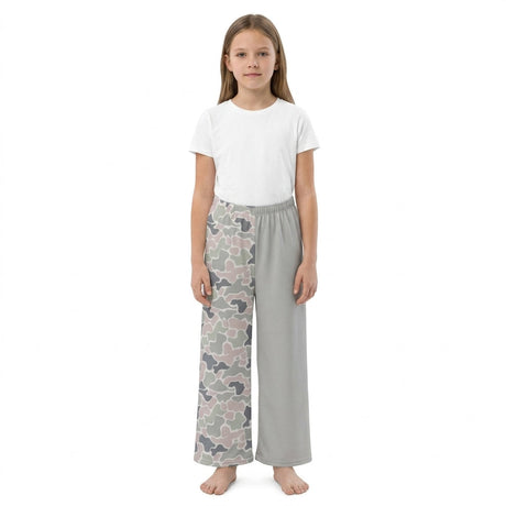 Camo grey patchwork kids girls fall pants