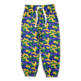 Purple yellow green camo boys Mardi Gras pants