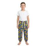 Purple yellow green camo boys Mardi Gras pants