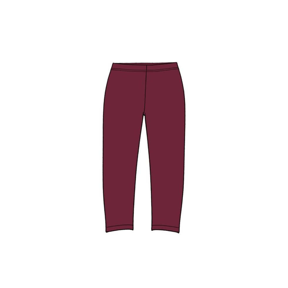 Maroon color kids girls active leggings