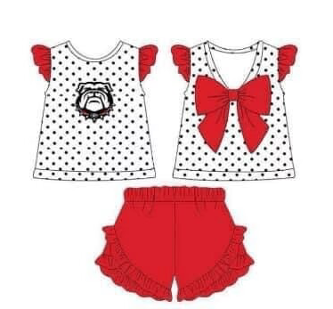 Deadline May 23 Polka dots G dog top shorts girls team clothes