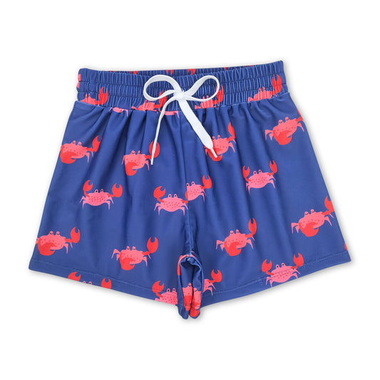 Red crab summer boy swim trunks