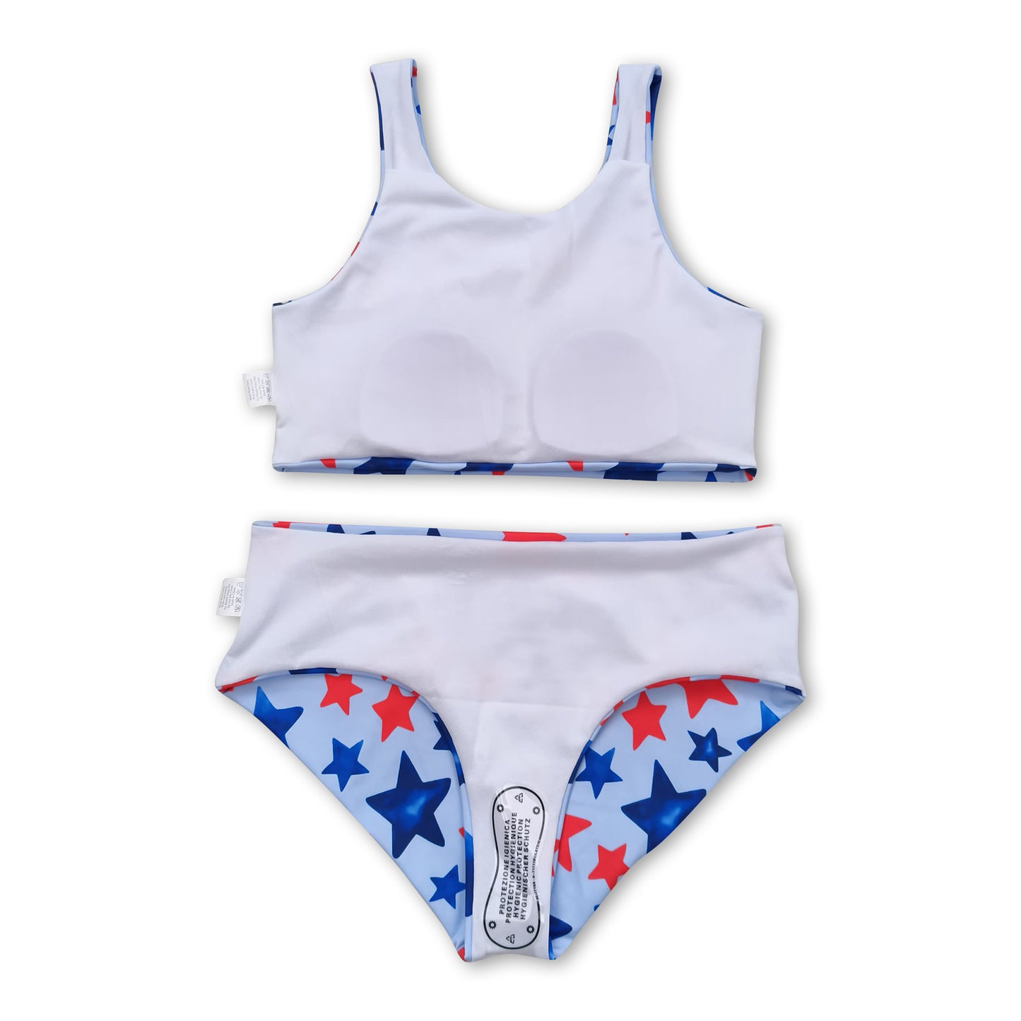 Sleeveless stars girls 4th of july swimsuit set