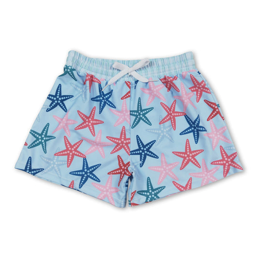 Blue starfish baby boys summer swim shorts
