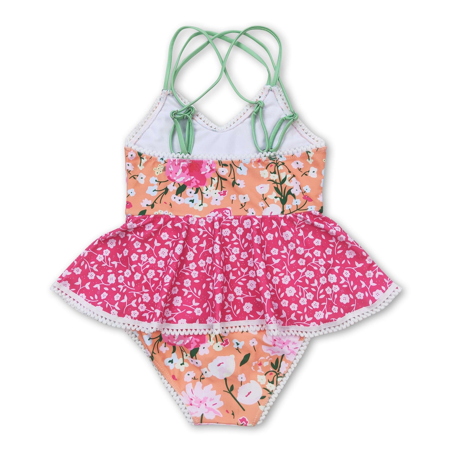 Flowers girls one pc summer swimsuit